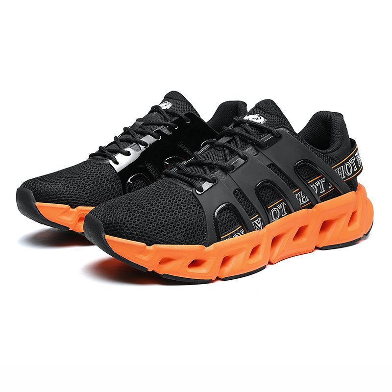 Trendy Sneakers A557 | Black Neon Green / Black Orange Flash | EU 39-46 | Wholesale Factory Direct